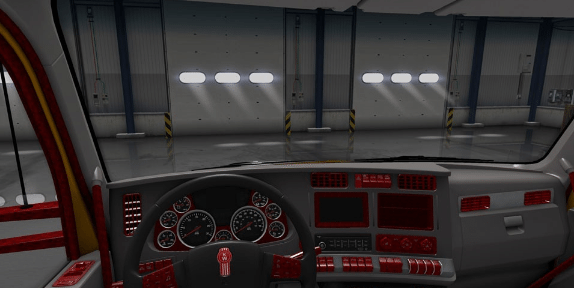 Kenworth T680 Red Grey Interior ATS 2