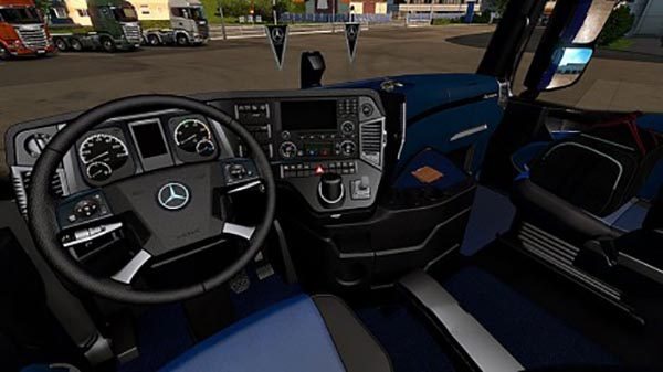 Mercedes Benz Actros MP4 Blue and Black Interior