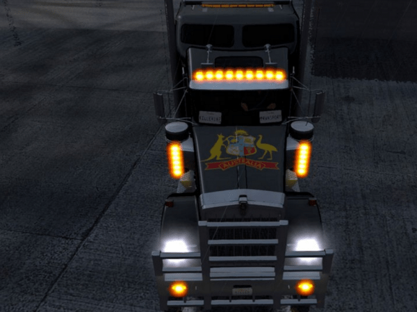 Kenworth W900 Black Skin with Aus Flag and a Lion mod